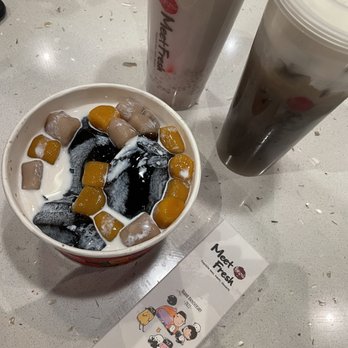Meet Fresh - Icy Grass Jelly, Coco Sago drink, Herbal Tea with Fluffy Foam and Grass Jelly /free re-usable straw with purchases over $25 - Desserts Near Me - Cupertino, California Meet Fresh - Icy Grass Jelly, Coco Sago drink, Herbal Tea with Fluffy Foam and Grass Jelly /free re-usable straw with purchases over $25 - Desserts Near Me - Cupertino, California