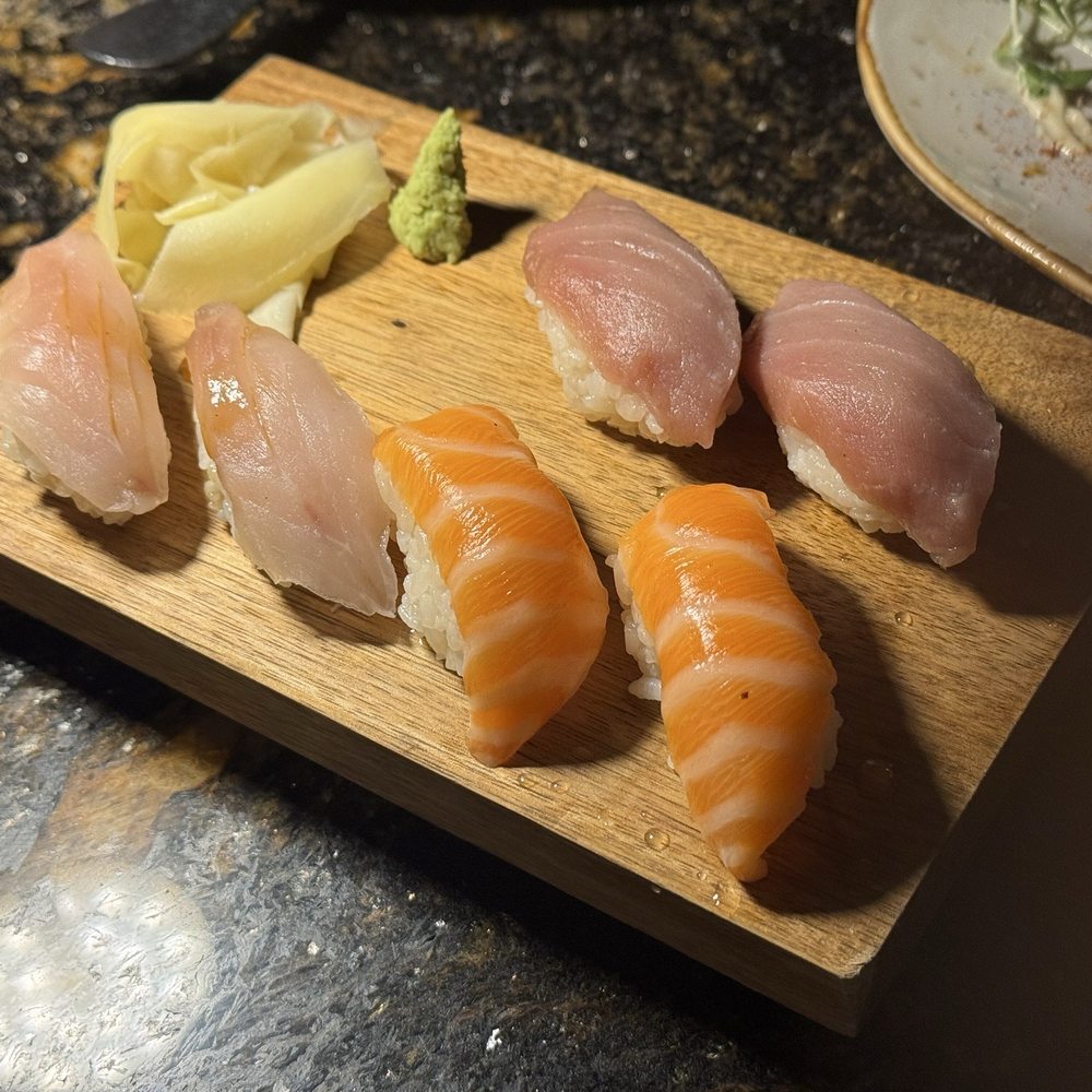 Zama San Diego - Nigiri: sea bass, toro, salmon - Latin American Near Me - San Diego, California