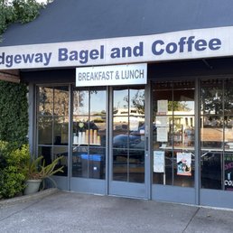 Exterior outside entrance of Bridgeway Bagel - Sausalito, California Exterior outside entrance of Bridgeway Bagel - Sausalito, California