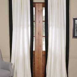 Half Price Drapes - Fresh Popcorn and Black Colorblock Curtains https://www.halfpricedrapes.com/fresh-popcorn-and-black-vertical-colorblock-panama-curtain.html