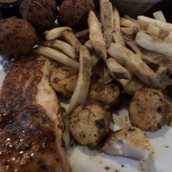 The Boathouse - Blackened Salmon and Scallops - Seafood Near Me - St Augustine, Florida
