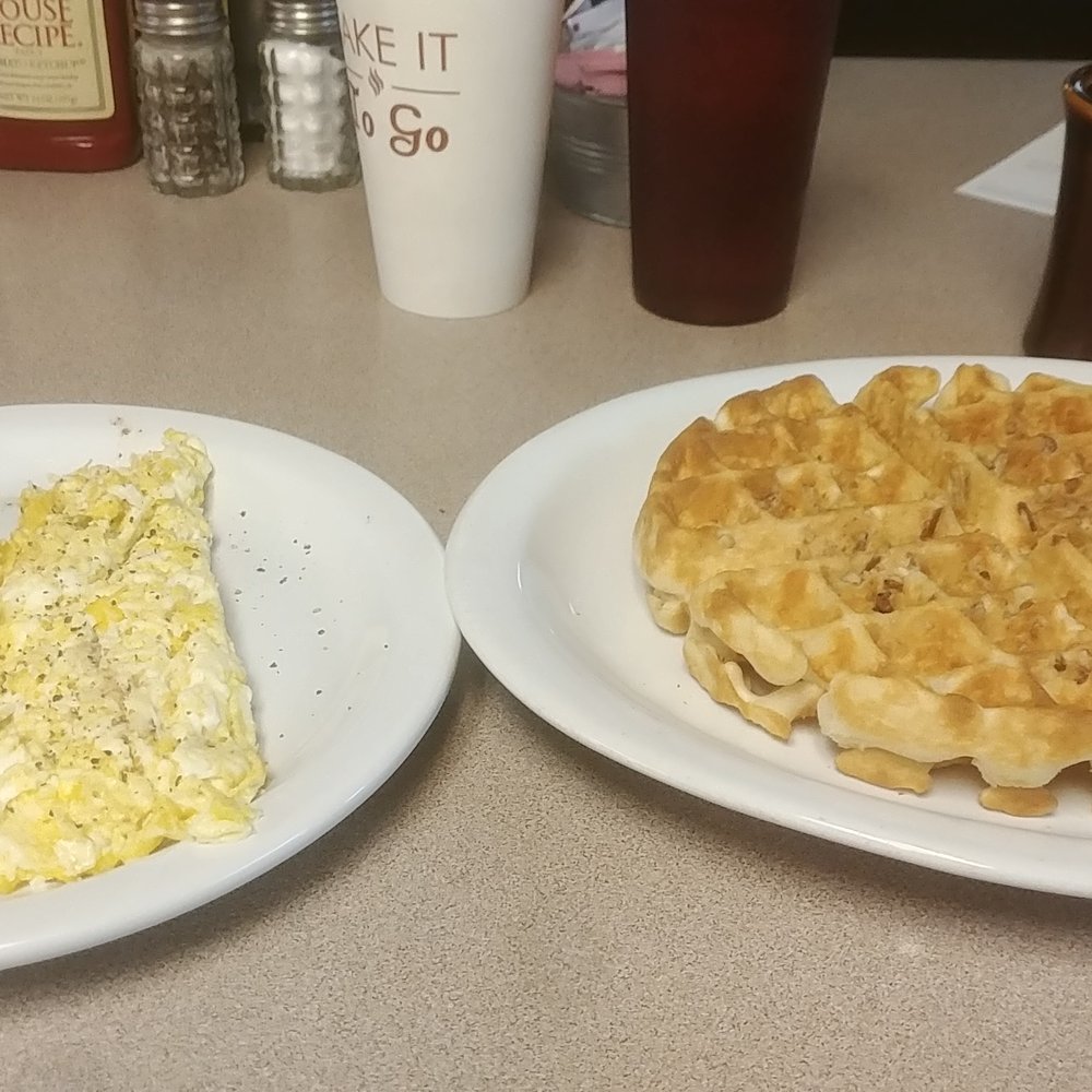 Grain Bin - PECAN WAFFLE!!!,...combo w/ 2 fluffy fresh eggs & bacon, GREAT STUFF! - Breakfast & Brunch Near Me - Chanute, Kansas