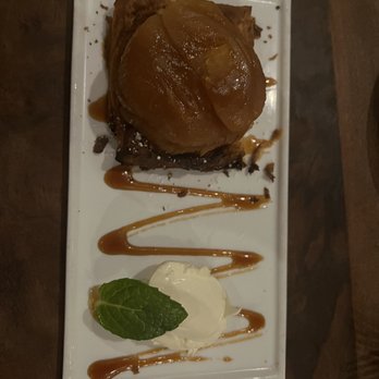 Le Garage - Apple Tarte Tatin with caramel drizzle - French Near Me - Sausalito, California Le Garage - Apple Tarte Tatin with caramel drizzle - French Near Me - Sausalito, California