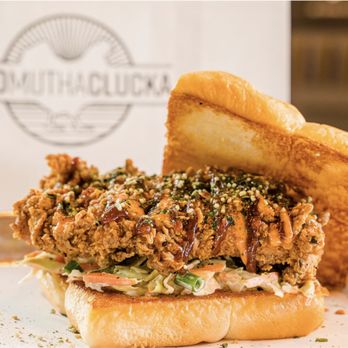 Bad Mutha Clucka - a fried chicken sandwich on a bun - Food Delivery Services Near Me - Rancho Cucamonga, California Bad Mutha Clucka - a fried chicken sandwich on a bun - Food Delivery Services Near Me - Rancho Cucamonga, California