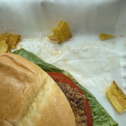 Hair pulled out of chicken sandwich.