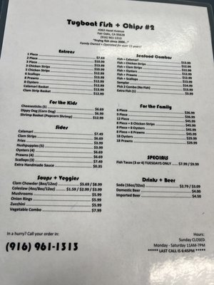 Menu photo 2 Tugboat Fish & Chips Fair Oaks, CA Menu photo 2 Tugboat Fish & Chips Fair Oaks, CA