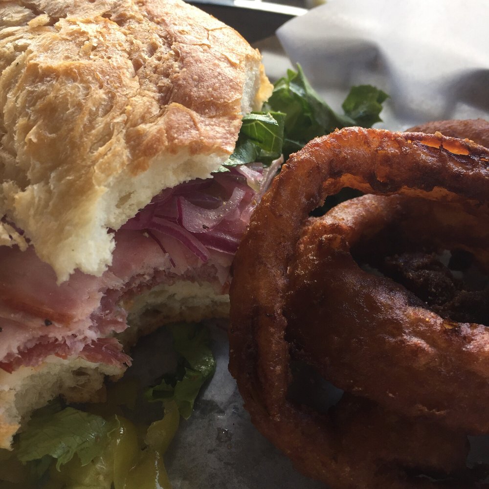 Aaron Schat's Roadhouse - Half Italian and onion rings - American Near Me - Bishop, California Aaron Schat's Roadhouse - Half Italian and onion rings - American Near Me - Bishop, California