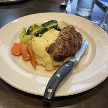 Minnoz Restaurant & Lounge - Pork tenderloin. Sliced for me, which just is wrong. Maybe checking doneness which is suicidal with pork. Potatoes were great! - Seafood Near Me - Nanaimo, British Columbia Minnoz Restaurant & Lounge - Pork tenderloin. Sliced for me, which just is wrong. Maybe checking doneness which is suicidal with pork. Potatoes were great! - Seafood Near Me - Nanaimo, British Columbia