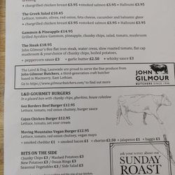 Laird & Dog Hotel - Menu, June 2023