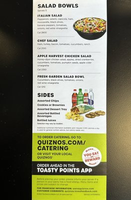 Menu photo 3 Quiznos Reno, NV