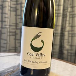 Coal Valley Vineyard - The CVV TGR Riesling wasn't as sweet as others we've tasted but still went well with spicy Asian foods onboard