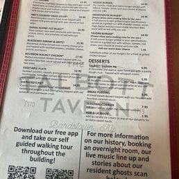 Entree and Burger Menu