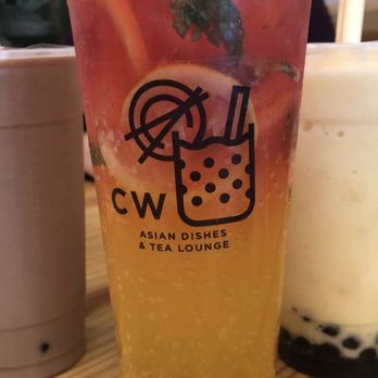 CW Asian Cafe - Fruit Mojito (Mango) with crystal boba - Bubble Tea Near Me - Katy, Texas CW Asian Cafe - Fruit Mojito (Mango) with crystal boba - Bubble Tea Near Me - Katy, Texas