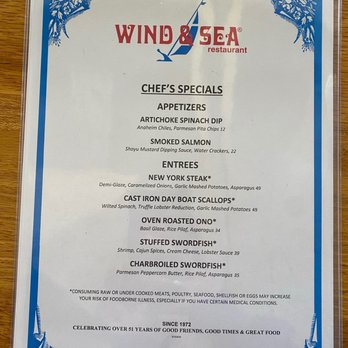 Wind & Sea - Chefs Specials - April 2023 - Seafood Near Me - Dana Point, California Wind & Sea - Chefs Specials - April 2023 - Seafood Near Me - Dana Point, California