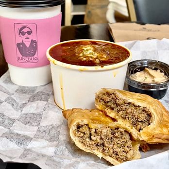 Junebug Cafe - Meat Pie, Gunbo, Dark Matter Drip Coffee - Coffee & Tea Near Me - Chicago, Illinois