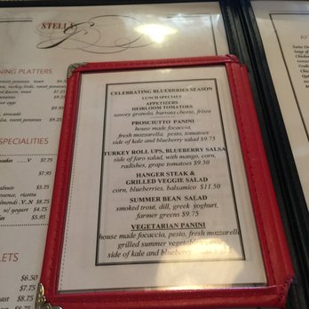 Stella G's - Celebrating blueberries season lunch menu - American Near Me - Hackettstown, New Jersey
