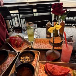 Rreal Tacos - Sugar Hill - Valentine's Day birria tacos with a side of refried beans and consume