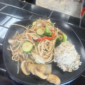 Stir Krazy Mongolian Grill - Chicken Teriyaki with vegetables, noodles and brown rice - Mongolian Near Me - Las Vegas, Nevada Stir Krazy Mongolian Grill - Chicken Teriyaki with vegetables, noodles and brown rice - Mongolian Near Me - Las Vegas, Nevada