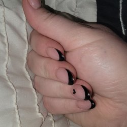 Acrylic black French nails
