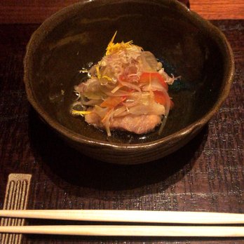 Kosaka - Mystery fried white fish (tasted like sardine) in sweet vinegar with onions. - Japanese Near Me - New York, New York Kosaka - Mystery fried white fish (tasted like sardine) in sweet vinegar with onions. - Japanese Near Me - New York, New York