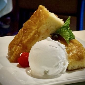 Lot 12 Public House - Upside down pineapple cake with coconut sorbet - Comfort Food Near Me - Berkeley Springs, West Virginia Lot 12 Public House - Upside down pineapple cake with coconut sorbet - Comfort Food Near Me - Berkeley Springs, West Virginia