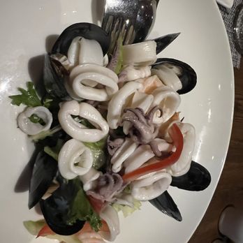 Zio Cecio - a plate of seafood and squid - Italian Near Me - Dallas, Texas Zio Cecio - a plate of seafood and squid - Italian Near Me - Dallas, Texas