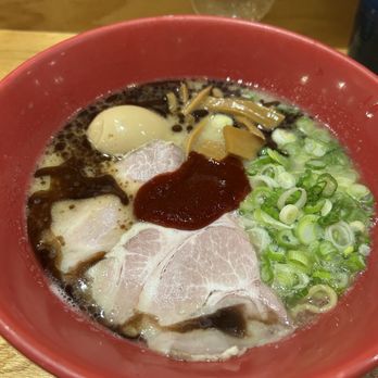 IPPUDO 5th Avenue - Akamaru ramen with an egg - Ramen Near Me - New York, New York
