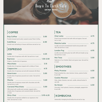 Down To Earth Cafe - Uploaded from the website. - Coffee & Tea Near Me - Mechanicsburg, Pennsylvania Down To Earth Cafe - Uploaded from the website. - Coffee & Tea Near Me - Mechanicsburg, Pennsylvania