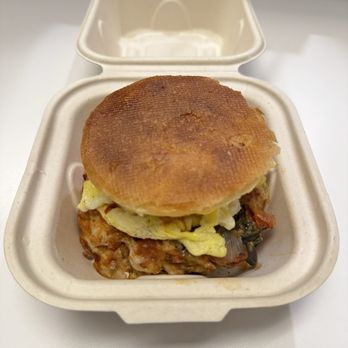 Provecho Calimex - Egg sandwich with sausage - Mexican Near Me - Los Angeles, California Provecho Calimex - Egg sandwich with sausage - Mexican Near Me - Los Angeles, California