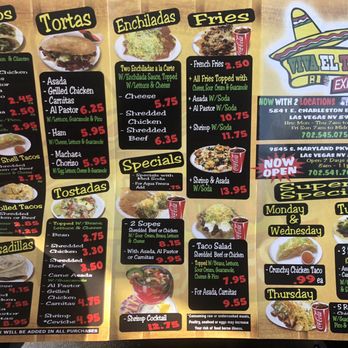 Viva El Taco Express - Menu pt 1 - Tacos Near Me - Las Vegas, Nevada