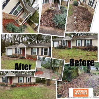 Flowerbed Head Eds - before and after photos - Lawn Services Near Me - Tallahassee, Florida Flowerbed Head Eds - before and after photos - Lawn Services Near Me - Tallahassee, Florida