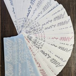 Upturn Prints - Stack of decals for local car club