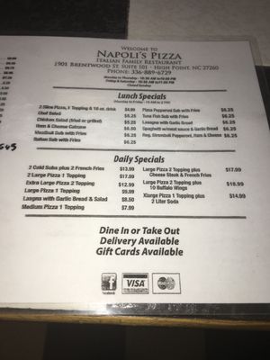 Menu photo 4 Napoli's Pizza High Point, NC