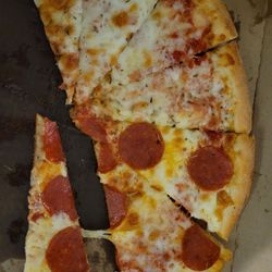 Tank's Pizza - Half cheese, half pepperoni large pizza