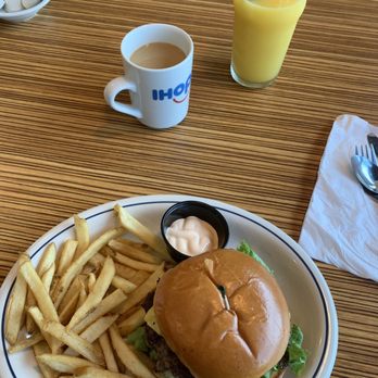 IHOP - Classic burger, French fries, coffee and orange juice. - Breakfast & Brunch Near Me - Cedar Knolls, New Jersey