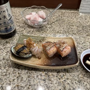 Kisetsu Restaurant - Abalone, Seared Albacore, and Seared Salmon Belly - Japanese Near Me - Claremont, California Kisetsu Restaurant - Abalone, Seared Albacore, and Seared Salmon Belly - Japanese Near Me - Claremont, California