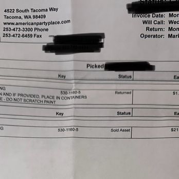 American Party Place - Paid invoice - Party Supplies Near Me - Tacoma, Washington
