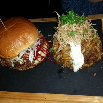 Inspire Restaurant - Burger with pulled pork fries and frites. - Asian Fusion Near Me - Markham, Ontario Inspire Restaurant - Burger with pulled pork fries and frites. - Asian Fusion Near Me - Markham, Ontario