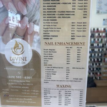 Divine Nails and Spa - Pricing - Waxing Near Me - Egg Harbor City, New Jersey Divine Nails and Spa - Pricing - Waxing Near Me - Egg Harbor City, New Jersey