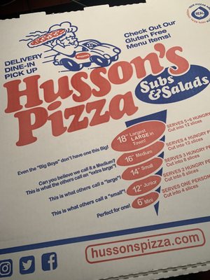 Menu photo 2 Husson's Pizza Charleston, WV Menu photo 2 Husson's Pizza Charleston, WV