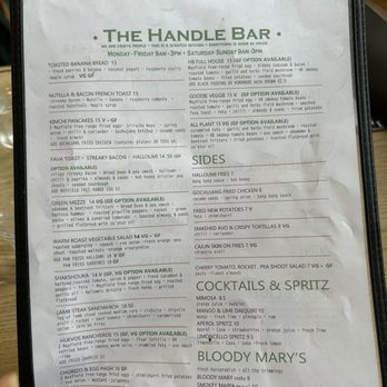 The Handlebar - Menu - Coffee & Tea Near Me - Oxford, OXF