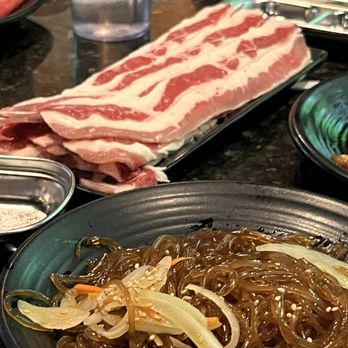 U-Grill Korean BBQ - Glass noodle and pork belly - Korean Near Me - Rancho Cucamonga, California U-Grill Korean BBQ - Glass noodle and pork belly - Korean Near Me - Rancho Cucamonga, California