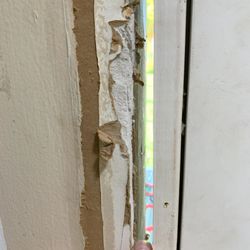 1st Choice Roofers & Renovations - No shims, no foam. Damaged drywall. Bad install