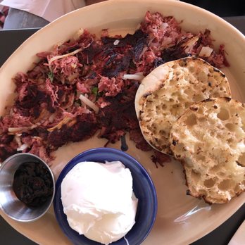 Snooze, an A.M. Eatery - Corn beef hash and poached egg! - Breakfast & Brunch Near Me - Phoenix, Arizona