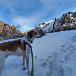 Water Canyon Recreation Area - In early March, there was snow on the ground though it was sunny and warm. It was a beautiful afternoon hike, but be sure to wear boots!