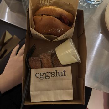 Eggslut - Back Bacon, Egg & Cheese French Toast Sticks - Breakfast & Brunch Near Me - Las Vegas, Nevada Eggslut - Back Bacon, Egg & Cheese French Toast Sticks - Breakfast & Brunch Near Me - Las Vegas, Nevada