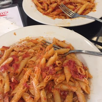 Amicci's - Spicy vodka sauce with penne (foreground) and spicy fra diavolo with penne. - Italian Near Me - Baltimore, Maryland