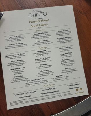 Menu photo 2 Quinto Miami, FL