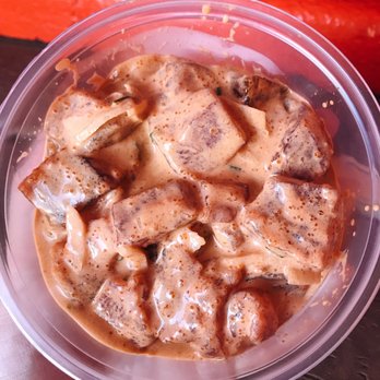 Ono Seafood - Food: Spicy Ahi Sauce with Fresh Ahi Poke; Price: $11 for half a pound ($22/pound) - Seafood Near Me - Honolulu, Hawaii Ono Seafood - Food: Spicy Ahi Sauce with Fresh Ahi Poke; Price: $11 for half a pound ($22/pound) - Seafood Near Me - Honolulu, Hawaii