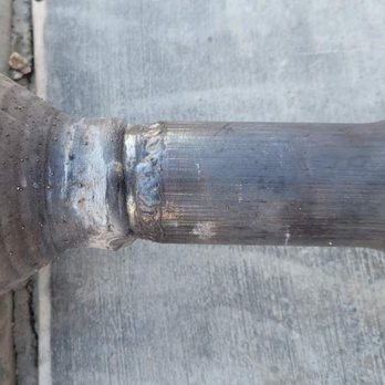 Garcia Welding - Finished weld of the catalytic converter to the exhaust pipe - Metal Fabricators Near Me